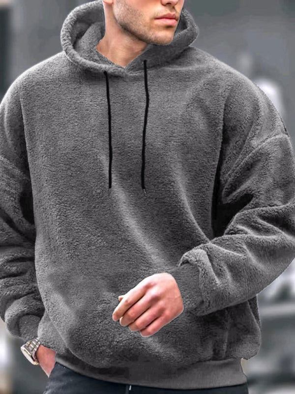 Men's casual personality fashion sweatshirt coral fleece jacket