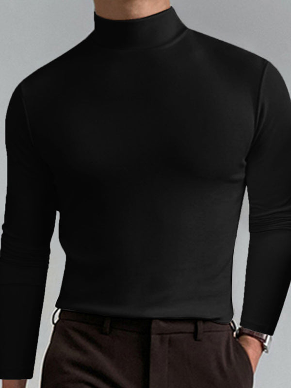 Men's turtleneck long sleeve t-shirt