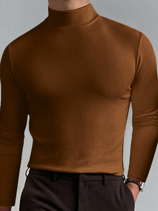 Men's turtleneck long sleeve t-shirt