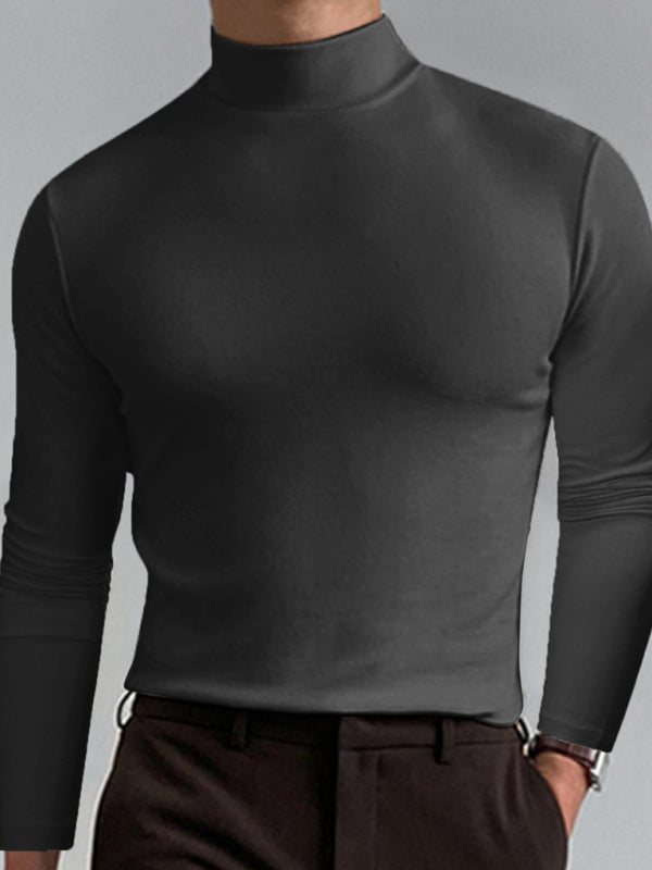 Men's turtleneck long sleeve t-shirt