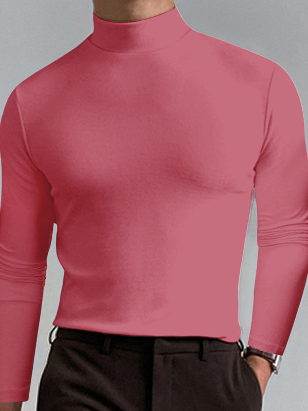 Men's turtleneck long sleeve t-shirt