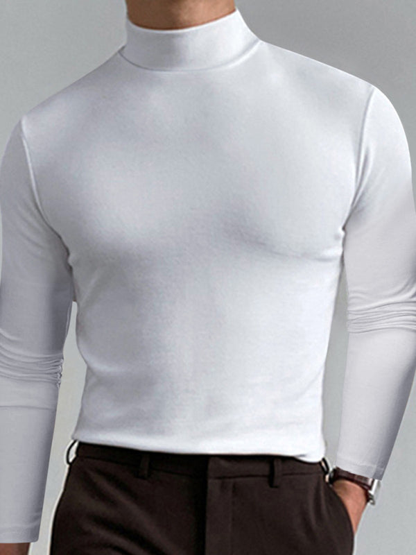 Men's turtleneck long sleeve t-shirt