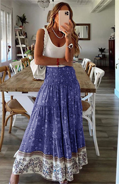Ladies Casual Fashion Boho Print Skirt - Hiccupzz