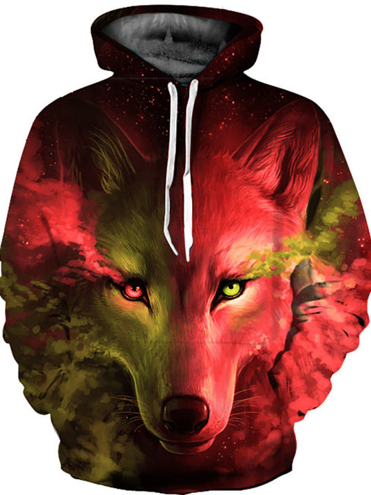 Unisex's Wolf Pattern Hoodie