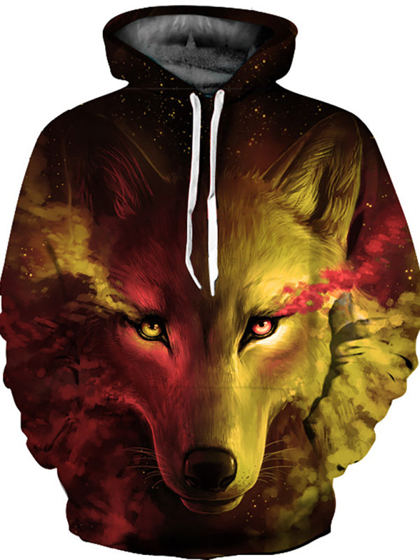 Unisex's Wolf Pattern Hoodie