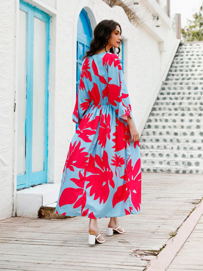 Temperament Holiday High Waist Fashion Print Dress - Hiccupzz