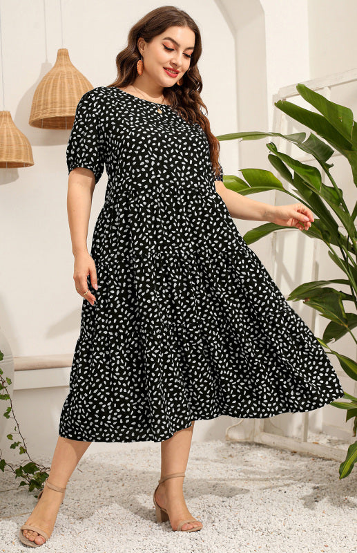 Maternity Print Short Sleeve Flowy Dress