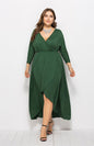 Women's Plus Size Solid Deep V Dress - Hiccupzz