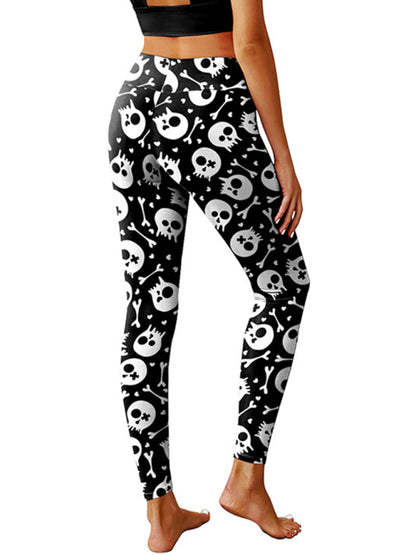 Skull Print Yoga Leggings for Women - Hiccupzz