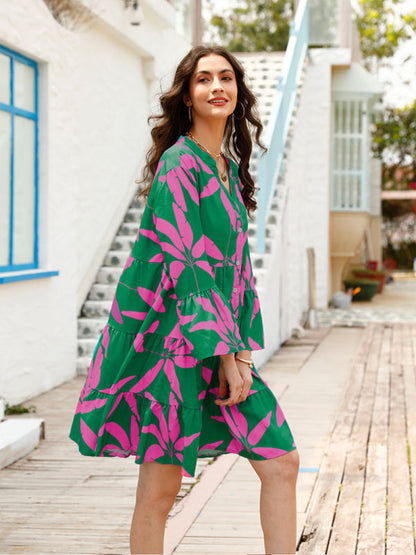 Women's Floral Print Babydoll Dress - Hiccupzz