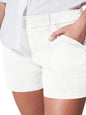 New fashion all-match women's high elastic twill large pocket solid color casual shorts - Hiccupzz