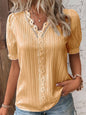 Summer new holiday fashion hollow short-sleeved women's shirt - Hiccupzz