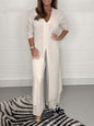 New women's clothing casual home going out slit long jacket trousers suit - Hiccupzz