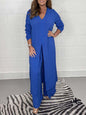 New women's clothing casual home going out slit long jacket trousers suit - Hiccupzz