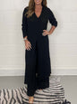 New women's clothing casual home going out slit long jacket trousers suit - Hiccupzz