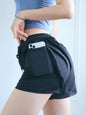 New Fake Two Piece Gym Shorts Women High Waist Elastic Tight Sports Yoga Pants - Hiccupzz