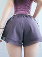 New Fake Two Piece Gym Shorts Women High Waist Elastic Tight Sports Yoga Pants - Hiccupzz