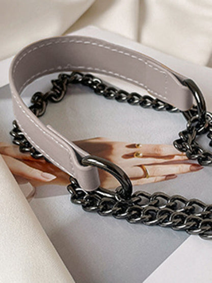 Embroidered thread chain portable small square bag shoulder bag - Hiccupzz