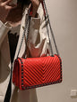 Embroidered thread chain portable small square bag shoulder bag - Hiccupzz