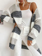 Women's Fashion New Arrival Long Buttonless Colorblock Sweater Jacket - Hiccupzz