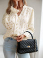 Women's v-neck bronzing polka dot long-sleeved shirt blouse - Hiccupzz
