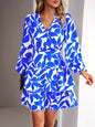 Women's Fashion Casual Printed V-Neck Dress - Hiccupzz
