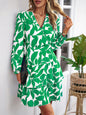 Women's Fashion Casual Printed V-Neck Dress - Hiccupzz