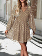 New women's autumn chiffon v-neck long-sleeved commuter dress - Hiccupzz