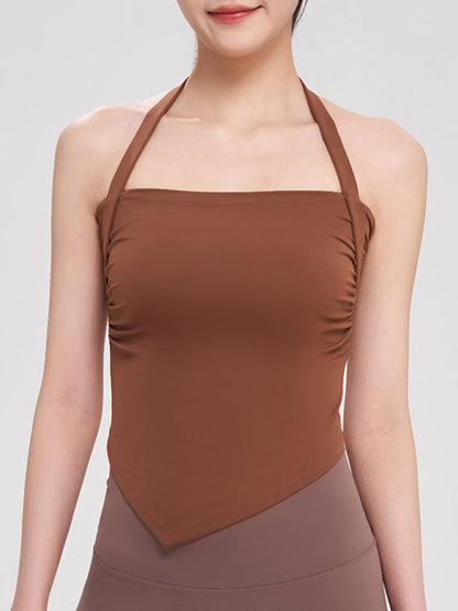 women's halter neck sports tight vest yoga clothing - Hiccupzz