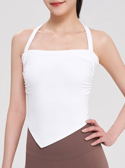 women's halter neck sports tight vest yoga clothing - Hiccupzz