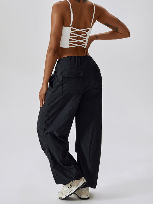 women's loose straight leg casual pocket overalls - Hiccupzz