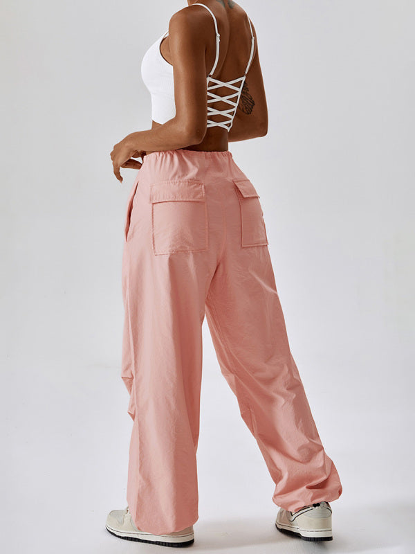 women's loose straight leg casual pocket overalls - Hiccupzz