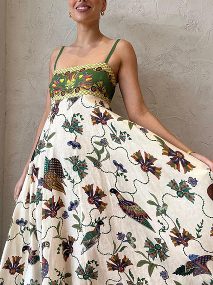 New Sling Print Sleeveless Swing Sexy Dress - Hiccupzz