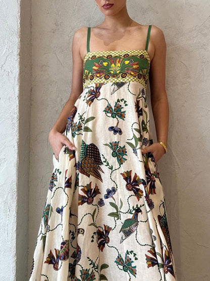 New Sling Print Sleeveless Swing Sexy Dress - Hiccupzz