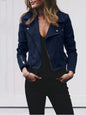 New women's lapel diagonal zipper short tops for women - Hiccupzz