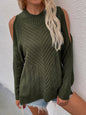 Women's Long Sleeve Thick Knitted Round Neck Twist Rope Sweater - Hiccupzz
