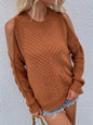 Women's Long Sleeve Thick Knitted Round Neck Twist Rope Sweater - Hiccupzz