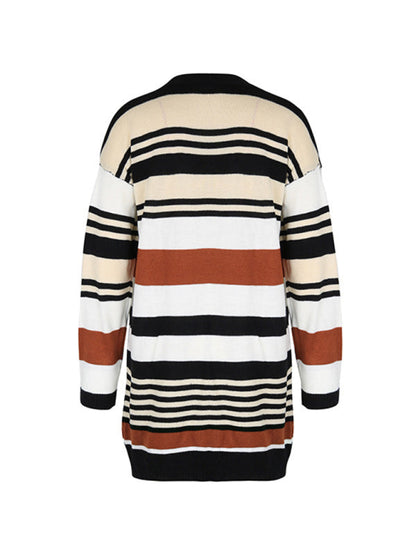 New color block long sweater cardigan - Hiccupzz