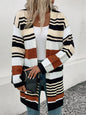 New color block long sweater cardigan - Hiccupzz
