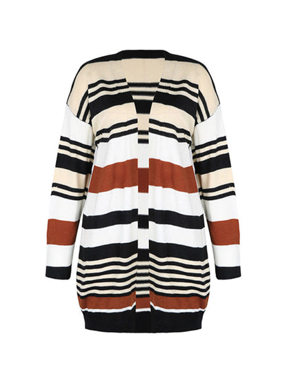 New color block long sweater cardigan - Hiccupzz