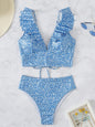 New women's lace V-neck ruffled high-waist split swimsuit bikini - Hiccupzz