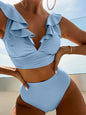 New women's lace V-neck ruffled high-waist split swimsuit bikini - Hiccupzz