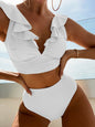 New women's lace V-neck ruffled high-waist split swimsuit bikini - Hiccupzz