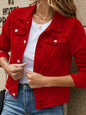 Women's slim lapel regular denim jacket - Hiccupzz