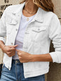 Women's slim lapel regular denim jacket - Hiccupzz