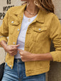 Women's slim lapel regular denim jacket - Hiccupzz