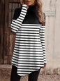 High collar bohemian print casual long sleeve T-shirt - Hiccupzz