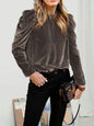Women's velvet puff long sleeve temperament top - Hiccupzz