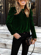 Women's velvet puff long sleeve temperament top - Hiccupzz