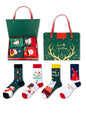 New Santa Claus Snowman Cartoon Cotton Socks Christmas Socks 4 Pairs Christmas Socks Gift Box Set - Hiccupzz